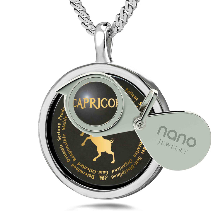 Capricorn Necklaces for Lovers of the Zodiac 24k Gold Inscribed