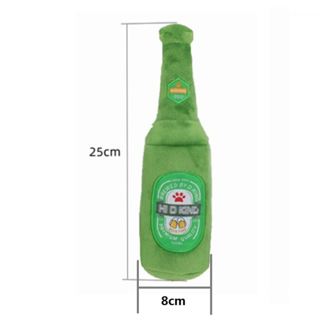 Beer Bottle Cup Squeaky Pet Toy