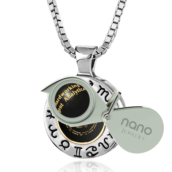 Virgo Gift for Women or Men | Silver Zodiac Sign Necklace